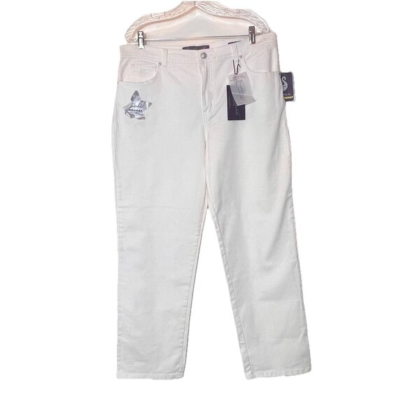Gloria Vanderbilt White Amanda Jeans 16 short Classic Fit Slimming NWT Stretch - Picture 1 of 16